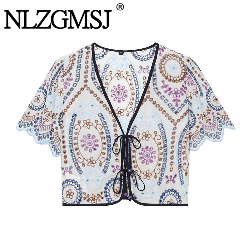 Embroidery Men Shirt - Nlzgmsj 2026 Yaz Kadın İşlemeli Bluz