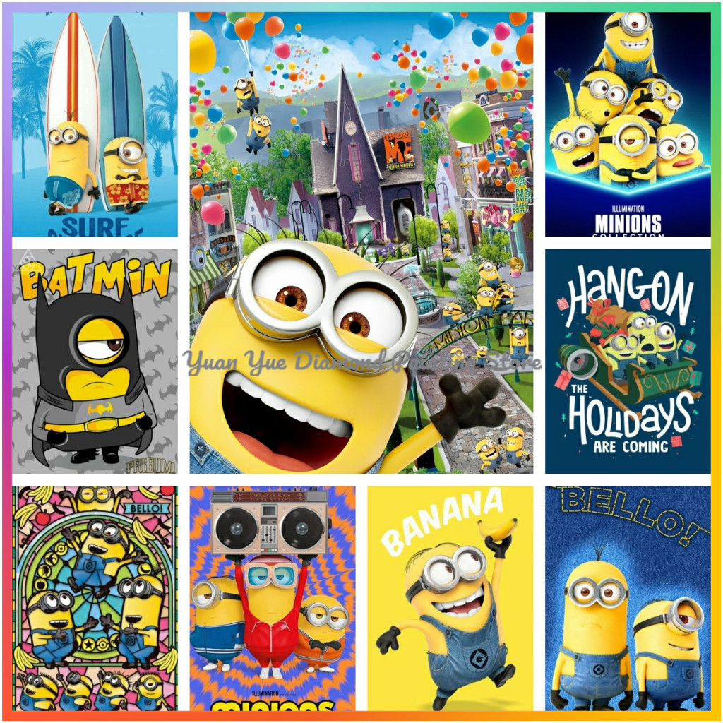 Embroidery Translate - 1 adet çerçevesiz Elmas Boyama Sevimli-M-Minions