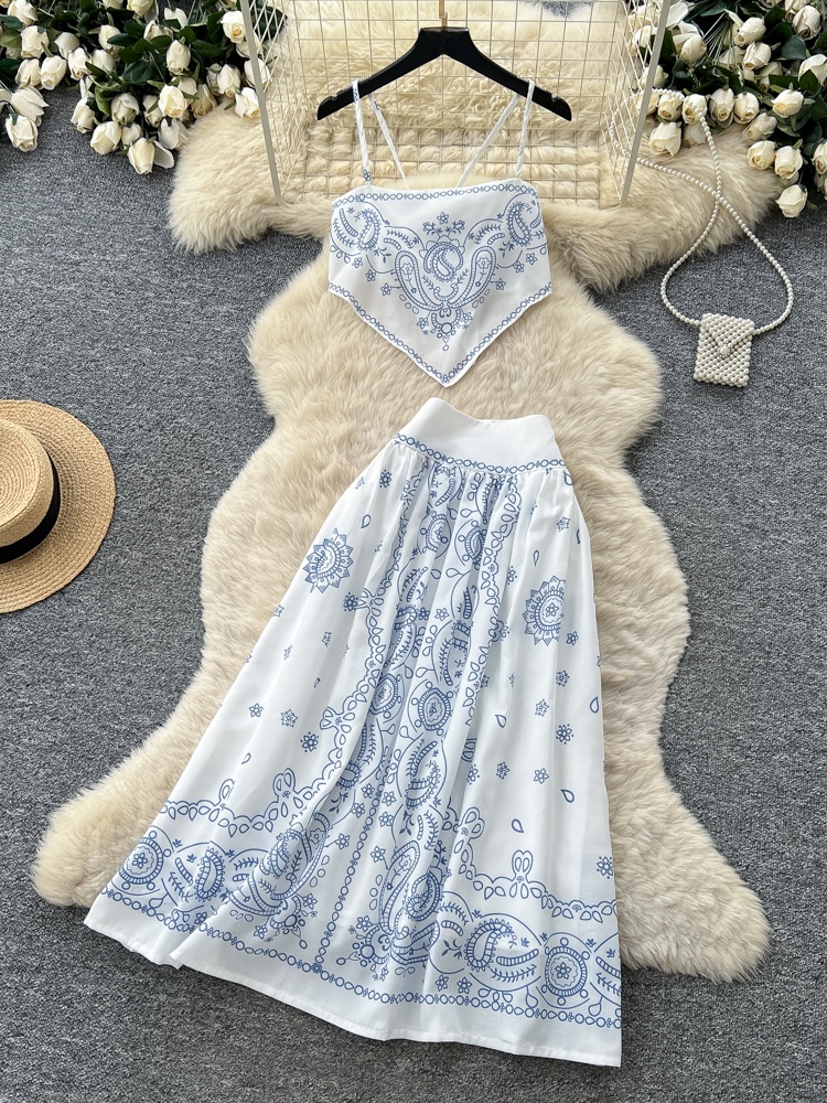 Embroidery Print - Yaz Modası Kadın İki Parçalı Takım