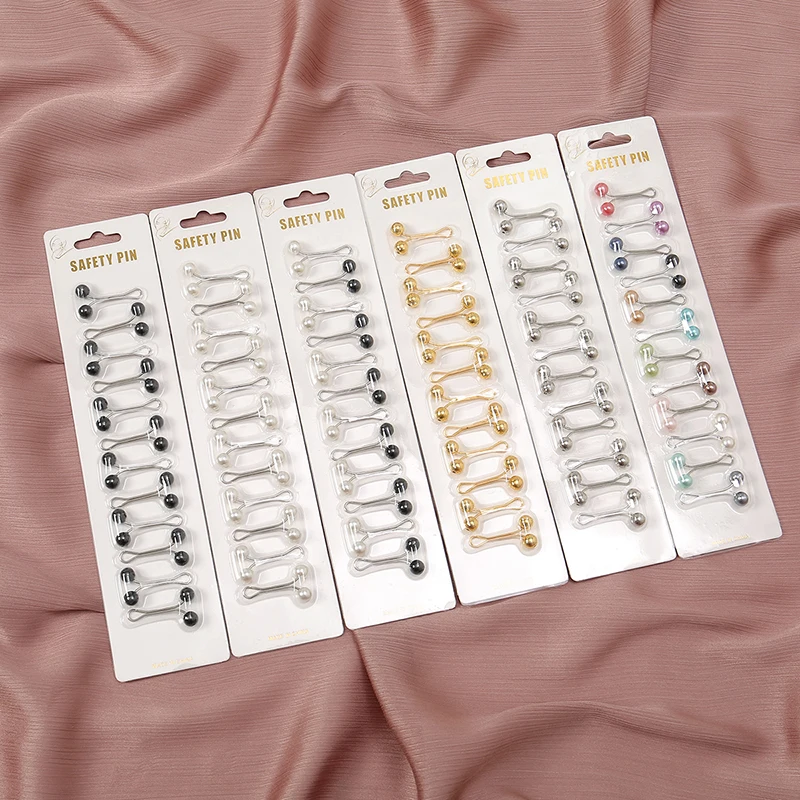 Embroidery Hijab - 12 adet/torba Müslüman Başörtüsü Pimleri Eşarp