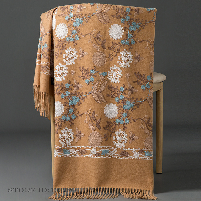 Embroidery Pashmina - Kadın Kaşmir Paşmina Eşarp Şal Nakışlı