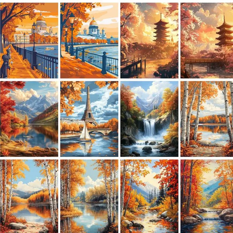 Embroidery Translate - 40x50cm tuval üzerine sayılarla boyama resimleri,