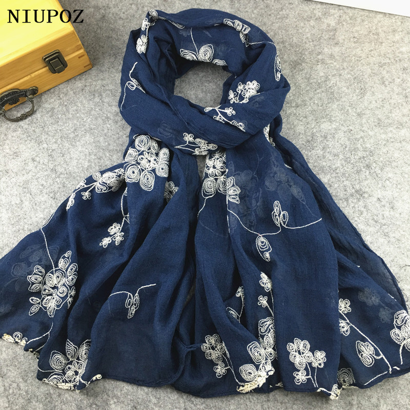 Embroidery Hijab - Birçok Renk Etnik Nakış Kadın Kış