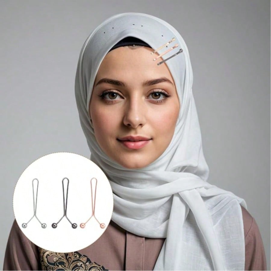 Embroidery Hijab - 12 adet Kadın Eşarp Klipsleri Tesettür