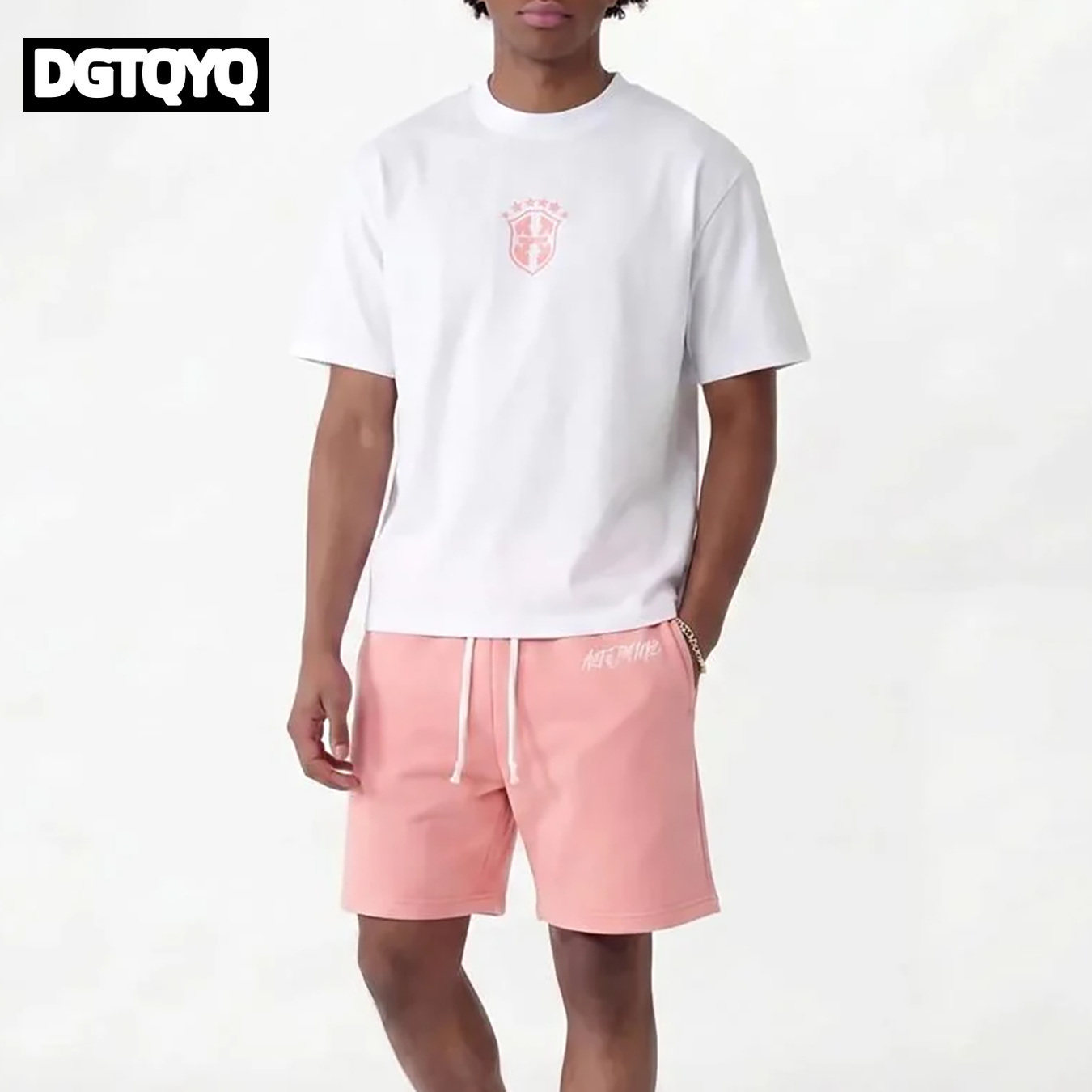 Embroidery Men Shirt - Erkek Yazlık Yeni Pembe İşlemeli Günlük
