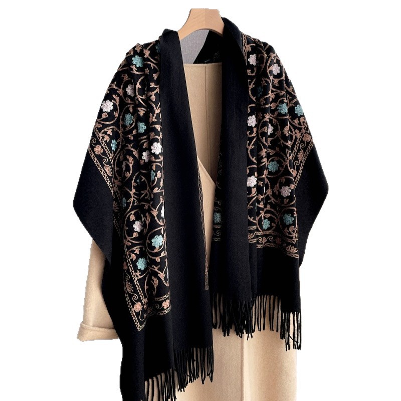 Embroidery Hijab - 2025 Yeni İşlemeli Kaşmir Eşarp Kadınlar