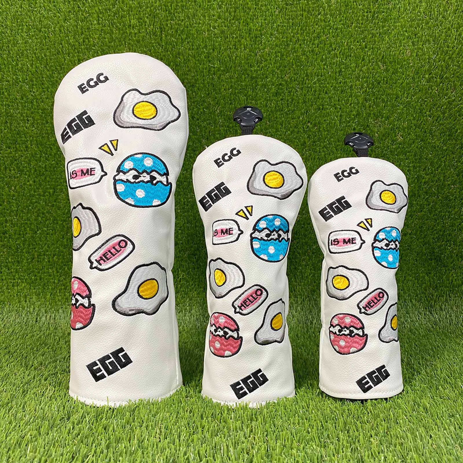 Embroidery Egg - Karikatür Yumurta Nakışlı Golf Sopası Başlığı