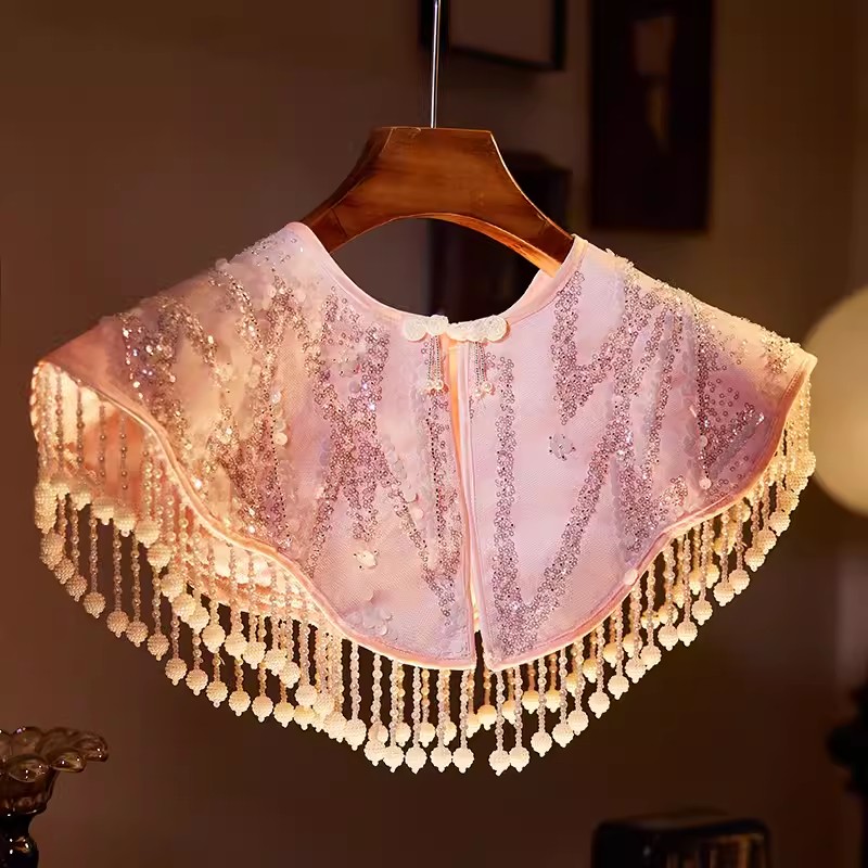 Embroidery Pashmina - Kadın İlkbahar Yaz Nakış Lüks Inci