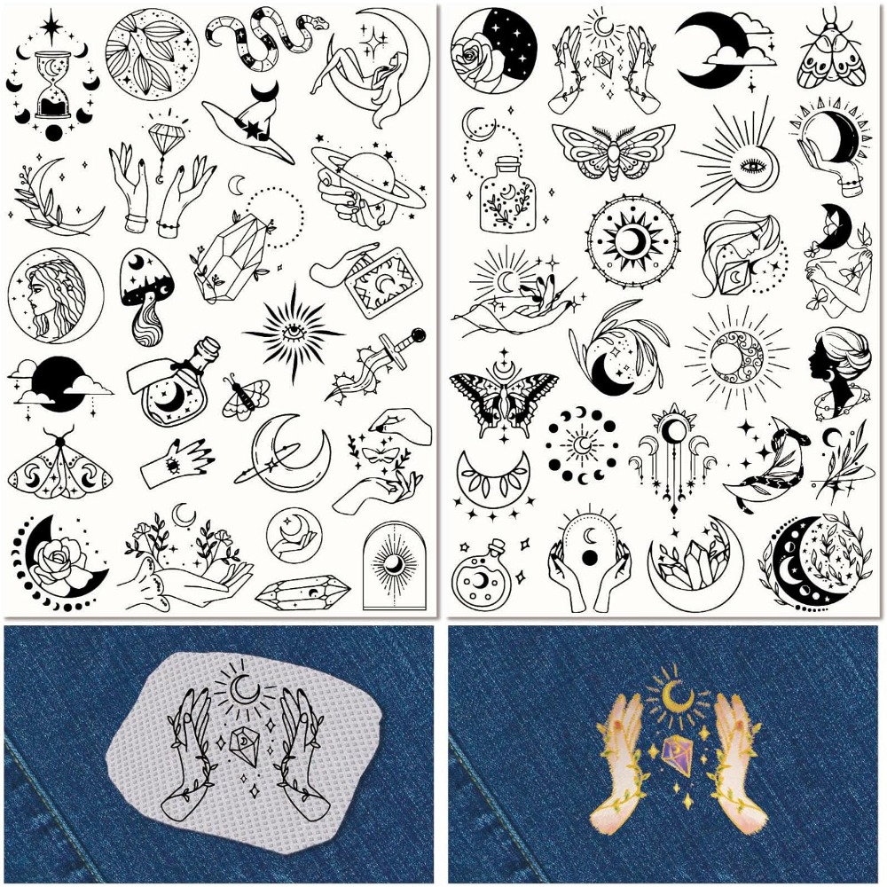 Embroidery Pattern - 51 adet Boho Ay Güneş Suda