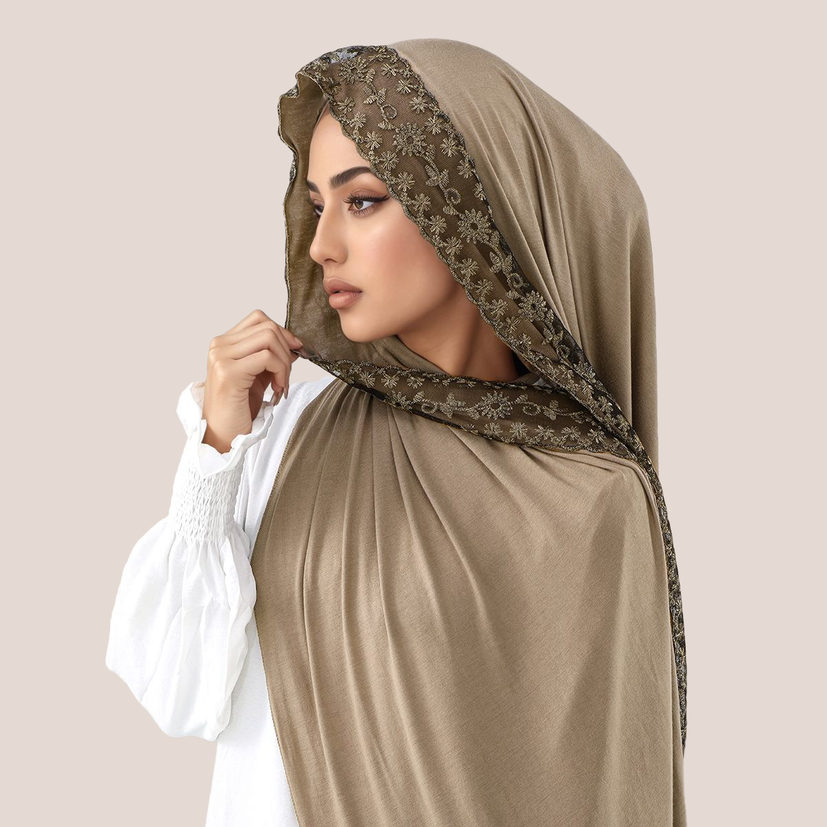 Dantel İşlemeli Pamuklu Jersey - Embroidery Hijab incelemesi ve fiyatı
