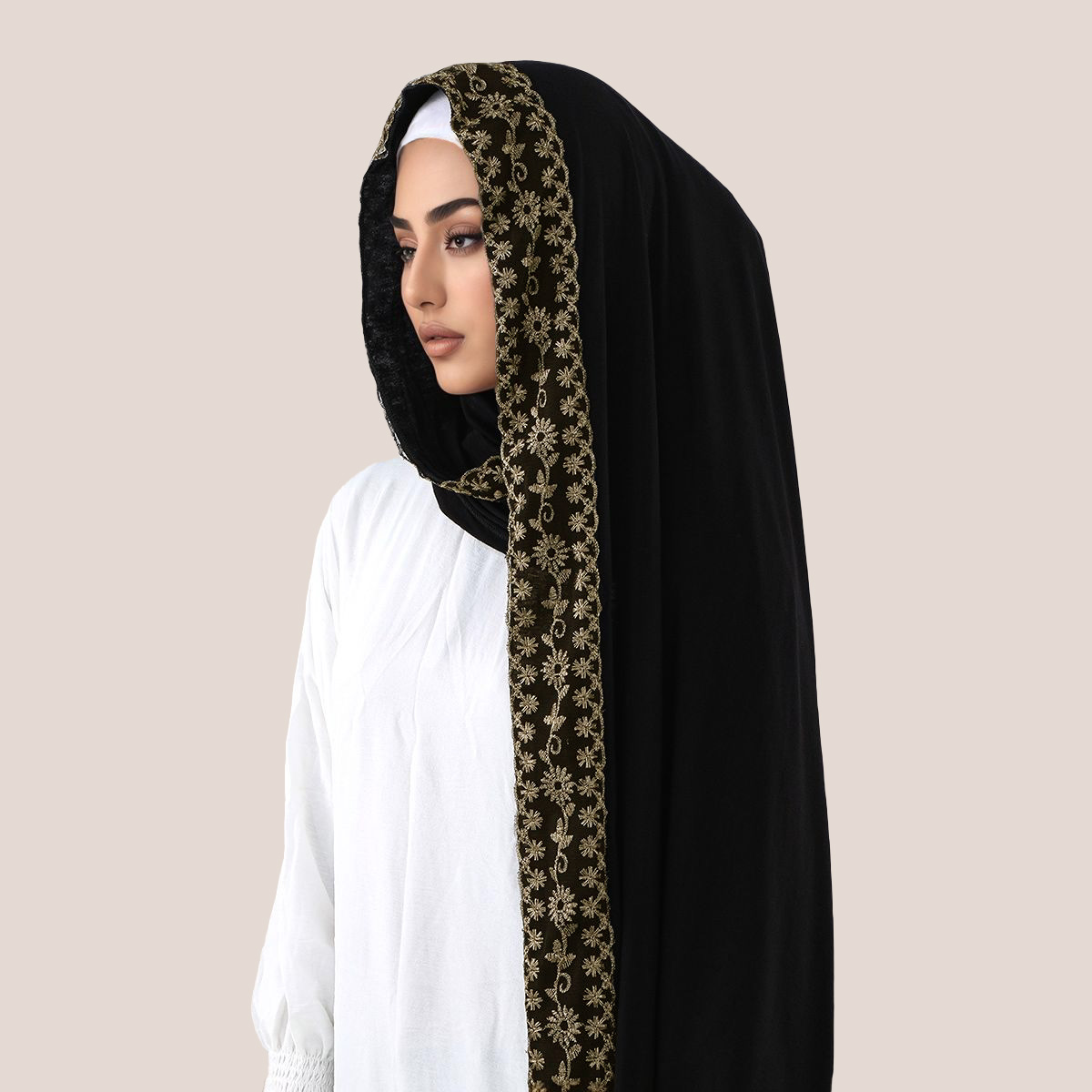 Dantel İşlemeli Pamuklu Jersey - Embroidery Hijab incelemesi ve fiyatı