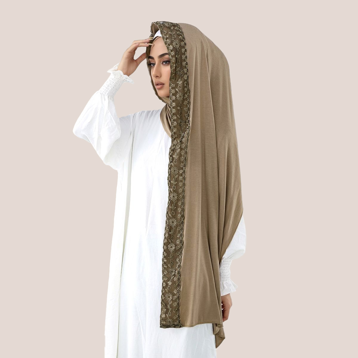 Dantel İşlemeli Pamuklu Jersey - Embroidery Hijab incelemesi ve fiyatı