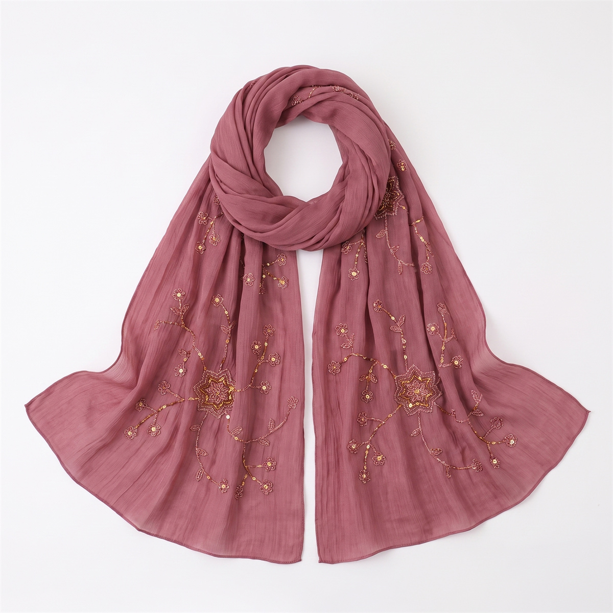 Çiçekli Pul İşlemeli Hafif Eşa - Embroidery Hijab incelemesi ve fiyatı