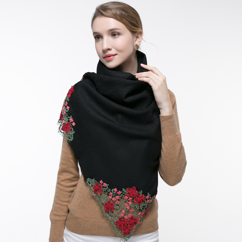100% Gerçek Yün Pembe Eşarp Ka - Embroidery Pashmina incelemesi ve fiyatı