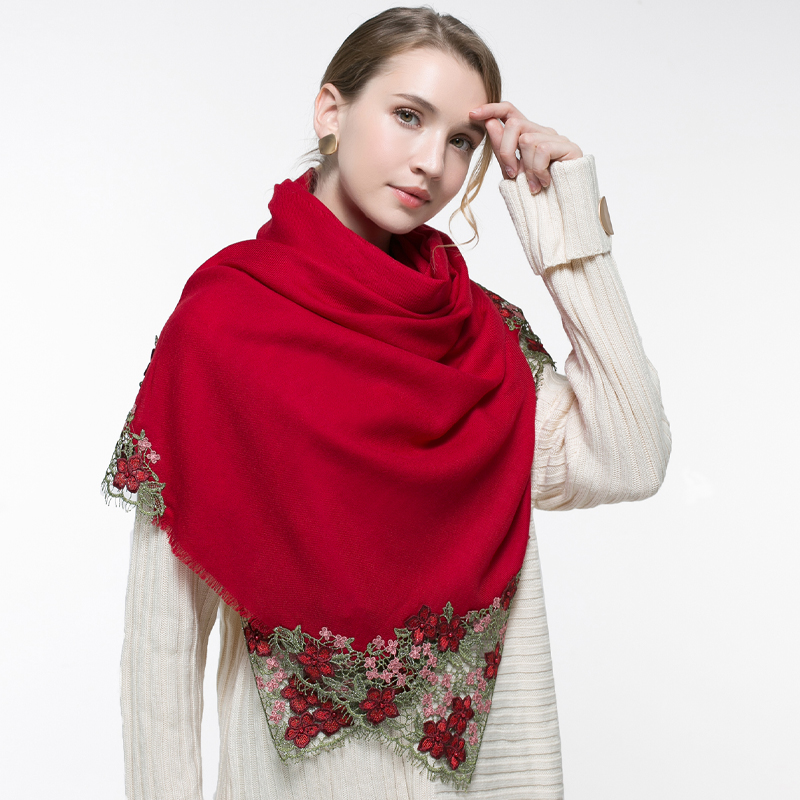 100% Gerçek Yün Pembe Eşarp Ka - Embroidery Pashmina incelemesi ve fiyatı