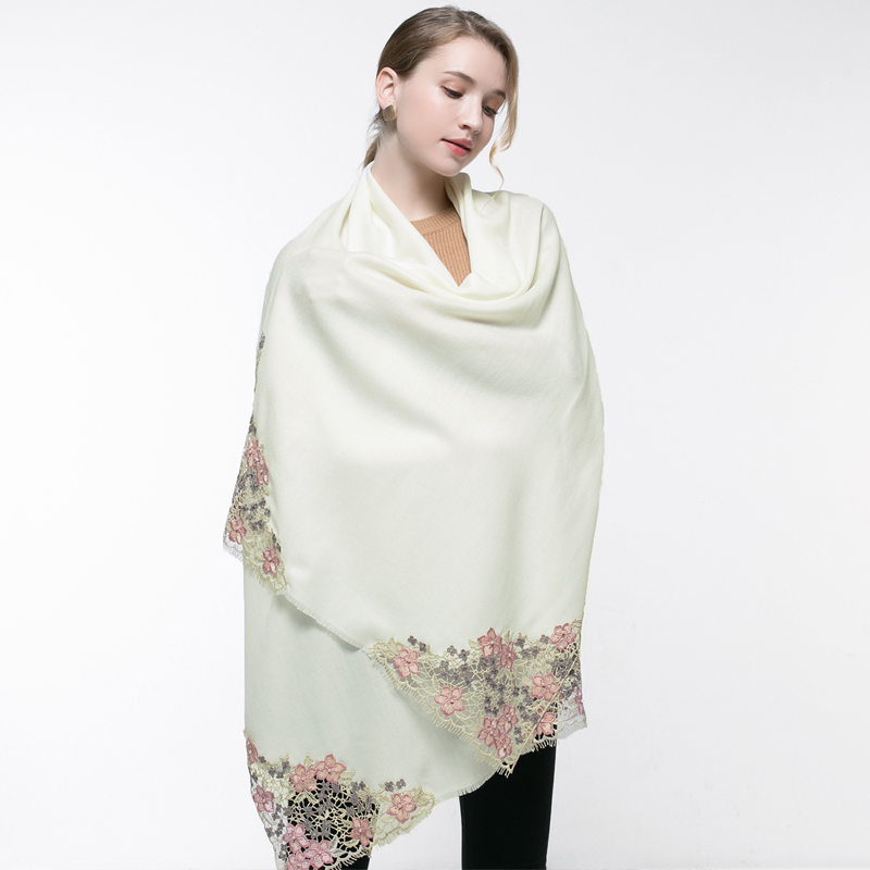 100% Gerçek Yün Pembe Eşarp Ka - Embroidery Pashmina incelemesi ve fiyatı