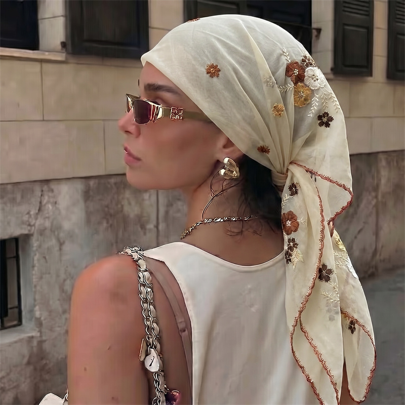 Lüks Şeffaf Örgü Şal Çiçek Nak - Embroidery Hijab incelemesi ve fiyatı