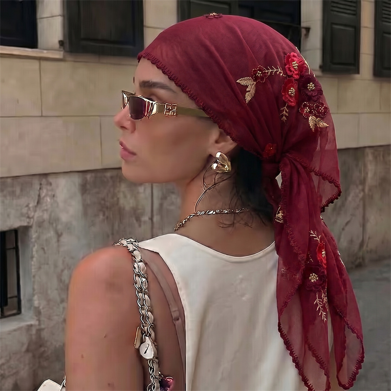 Lüks Şeffaf Örgü Şal Çiçek Nak - Embroidery Hijab incelemesi ve fiyatı