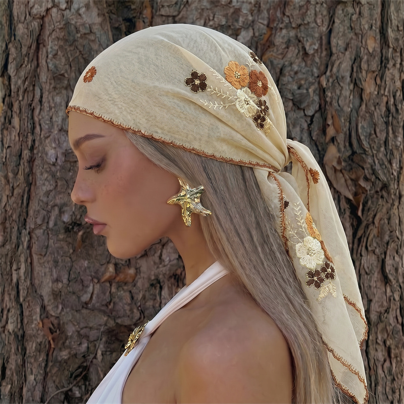Lüks Şeffaf Örgü Şal Çiçek Nak - Embroidery Hijab incelemesi ve fiyatı