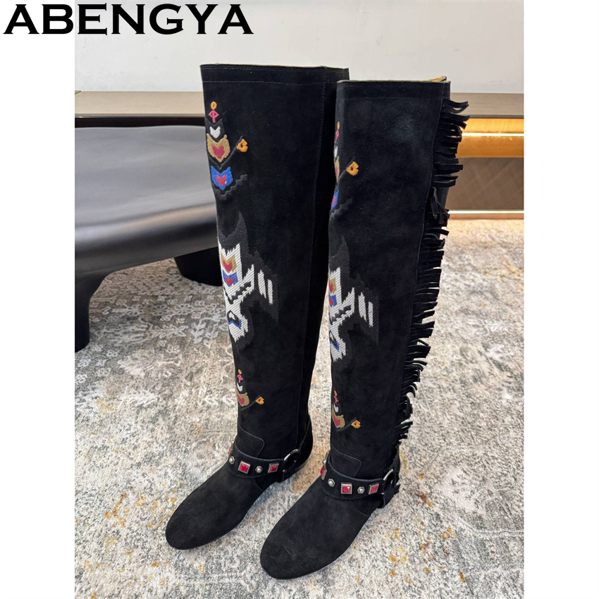 ABENGYA 2026 Kış Yeni Diz Yüks - Embroidery Print incelemesi ve fiyatı