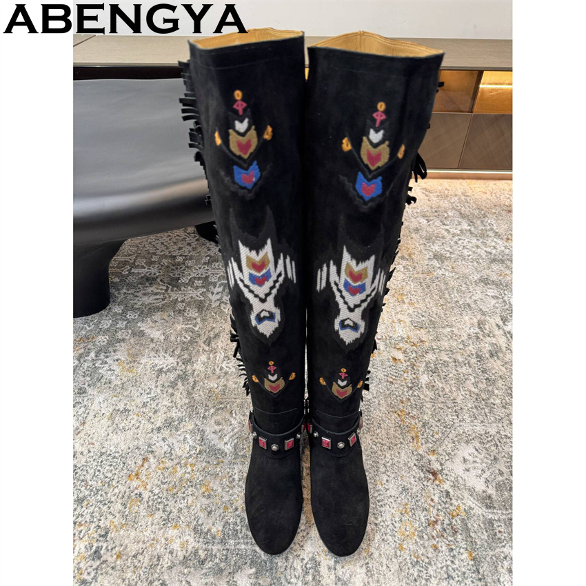 ABENGYA 2026 Kış Yeni Diz Yüks - Embroidery Print incelemesi ve fiyatı